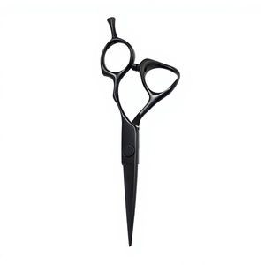 Ciseaux à cheveux droits pour droitiers IKZARSA 5,5 pouces en acier inoxydable CNC VG10 noir pour la coupe des cheveux et de la barbe - Product Image 6