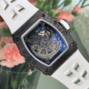 High-quality 3502 ultra-light <b>skeleton</b> <b>automatic</b> <b>watch</b> with white rubber strap, suitable for men's sports and casual mechanical - Product Image 3