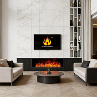 Insert de foyer à vapeur 3D personnalisable AFW110, foyer à brume d'eau en acier moderne encastré avec télécommande pour intérieur