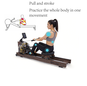 DEBY Faltbares Holz-Rudergerät |   Umweltfreundliches Cardio-Fitnessgerät für den Heimgebrauch mit Eingebautem Rad Einfache Montage 150kg Tragkraft - Product Image 3