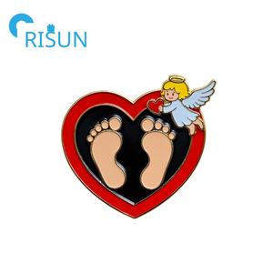 제조 금속 옷깃 핀 3D 발 인쇄 아기 발 에나멜 핀 배지 - Product Image 5