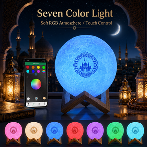 Equantu SQ168 Muslim Moon Quran <b>Speaker</b> Full Quran 8GB TF Card 17 Languages 15 Reciters Remote Control <b>Led</b> Light - Product Image 4
