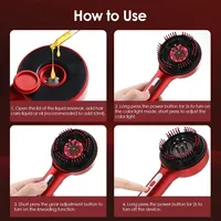 Brosse de massage électrique pour la tête Three Lights Care avec applicateur d'huile capillaire, 5 vitesses réglables, masseur électrique pour la croissance des cheveux et le cuir chevelu