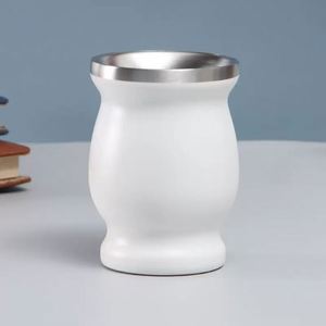 Vacuum <b>Double</b> <b>Wall</b> Curved Stainless Steel Cup Pastel Tone Portable Drinking <b>Mug</b> - Product Image 3