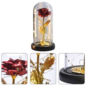 Hot Sale Valentines Day Gift Rose Plastic Dome Dried Flower Women LED Rose Gift With <b>Box</b> - Product Image 4