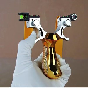 Toptan yüksek kaliteli degrade mavi reçine çelik sapan kırmızı lazer parlak yay kafa düz lastik bant avcılık aksesuarları - Product Image 3