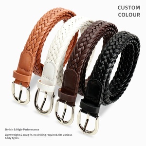 Nouvelle ceinture en similicuir tressé de style coréen pour femme, avec boucle en alliage, 105 cm, idéale pour jeans et robes - Product Image 2