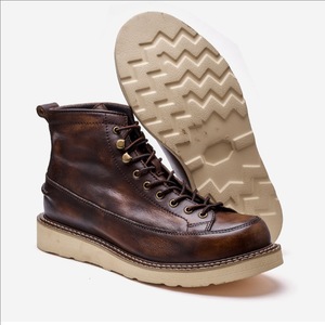 Botines de cuero italiano para motorista, <span class=keywords><strong>botas</strong></span> de cuero genuino hechas a mano, venta al por mayor - Product Image 4