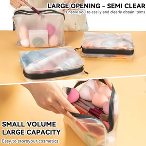 Bolsa de Aseo <span class=keywords><strong>Transparente</strong></span> Personalizada con Logotipo, Impermeable, a Prueba de Fugas, de TPU Premium, para Cosméticos - Product Image 4