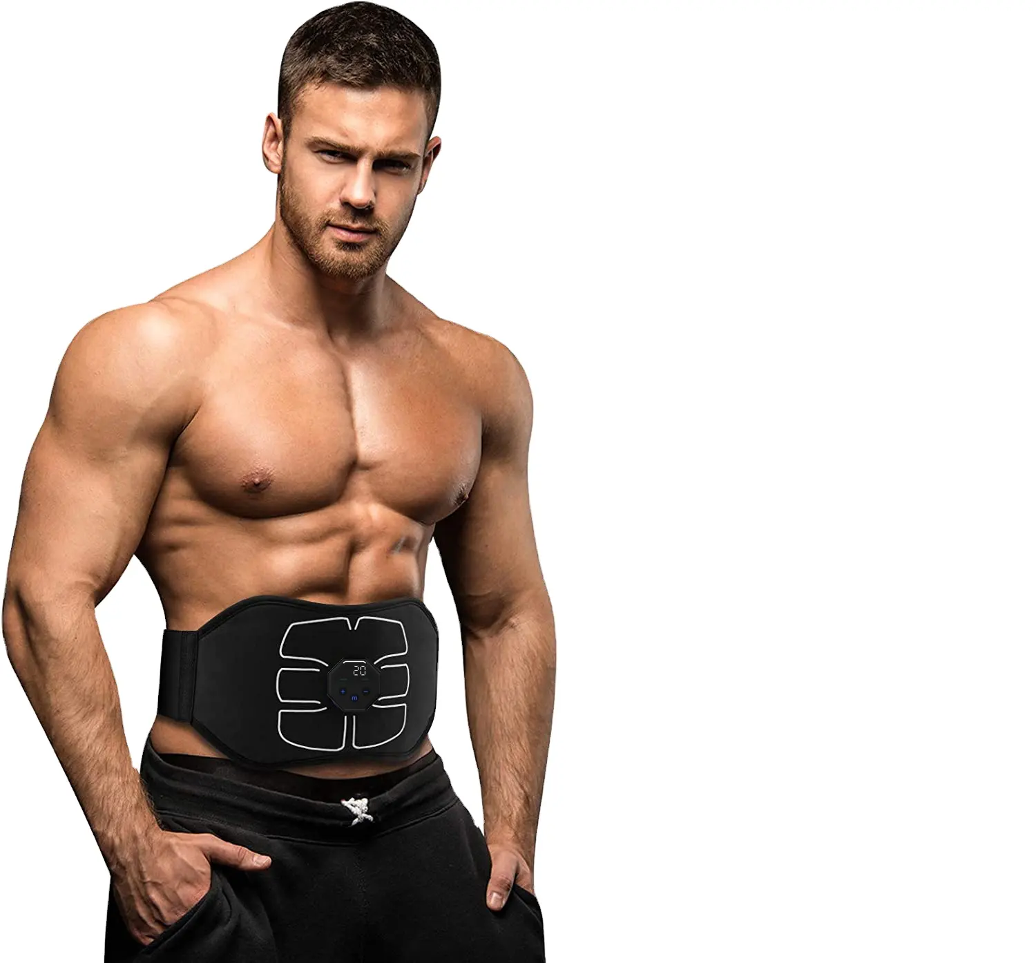 Enxiao-estimulador muscular eléctrico, cinturón de estimulación EMS para quemar grasa, masajeador abdominal
