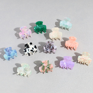 Pinces à <span class=keywords><strong>cheveux</strong></span> miniatures personnalisées 12 couleurs en acétate, style mignon pour tous les jours et les fêtes, accessoires pour filles, enfants et femmes, marque JIAXU - Product Image 3