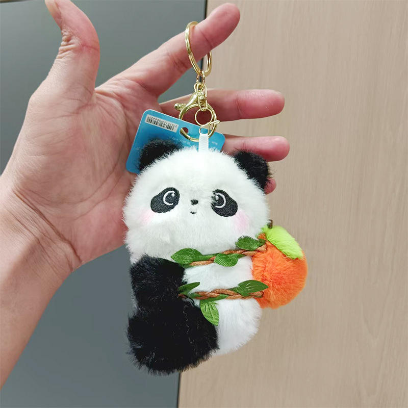 Wholesale Cartoon Cute Panda Plush Toy Doll Bag Pendant Cute Couple Pendant Doll Plush Keychains