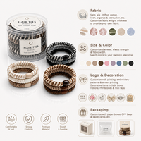 Vente en gros d'élastiques à cheveux tissés colorés avec une bande élastique résistante pour femmes et filles, pour queue de cheval et coiffure quotidienne