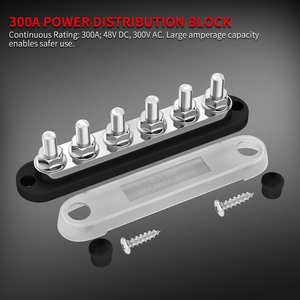 บล็อกจ่ายไฟแบบขายส่ง 300a 48V บัสบาร์ทองแดง ขั้วต่อ 6xM10 Stud ได้รับการรับรองมาตรฐาน Rohs & CE สำหรับยานยนต์ทางทะเล พลังงานแสงอาทิตย์ - Product Image 3