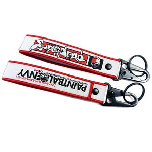 Factory <b>Custom</b> Logo Olecranon Woven <b>Key</b> Carabiner Short Nylon Lanyard Hand Wrist Strap Promotional Keychains & Carabiners - Product Image 4