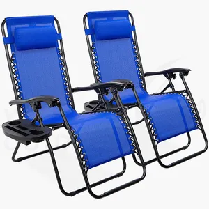 Vườn Sun Lounger không trọng lực ghế bãi cỏ ghế bãi biển ngồi có thể ngả phòng chờ ghế với bảng phụ