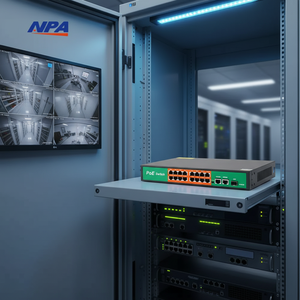 Commutateur PoE AI 19 ports 10/100 Mbps <span class=keywords><strong>2</strong></span> Gigabit Uplink 1 SFP AI Watchdog IEEE 802.3af/at Empilable 10,8 Gbit/s Ethernet pour caméra IP - Product Image 3