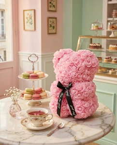 Oso de Peluche con Rosa y Luz LED, Regalo para San Valentín o Bodas, Adorno para el Hogar con Caja, Osos Multicolores - Product Image 3