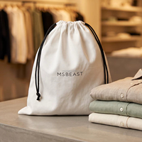 Sacs en coton personnalisés avec cordon de serrage et logo, sacs anti-poussière réutilisables en tissu sergé pour vêtements, chaussures et emballages de vêtements
