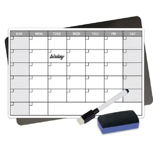 वाटरप्रूफ A4 ड्राई इरेज़ बोर्ड मासिक लेखन चुंबकीय व्हाइटबोर्ड फ्रिज चुंबक व्हाइटबोर्ड इरेज़र