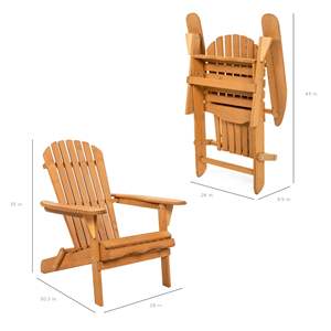 Ahşap açık Accent mobilya ateş çukuru salon sandalyeleri Yard için, bahçe, veranda, katlanır Adirondack sandalye, doğal bambu ahşap - Product Image 3