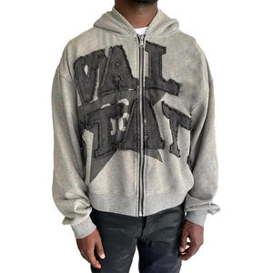 Nouveau pull à capuche en détresse pour hommes avec impression brodée hiver 100% sweat à capuche doublé en molleton de coton - Product Image 4