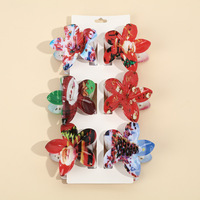 Lot de 6 pinces à cheveux festives en forme de requin, motif Plumeria et traîneau du Père Noël, ornements de Noël pour femmes