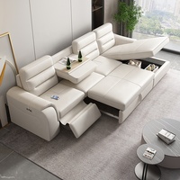 Sofá multifuncional en forma de L simple y moderno Sofá cama plegable de esquina con espacio de almacenamiento Sillón reclinable eléctrico se puede personalizar