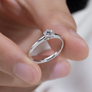 Messi Jewelry MSR-2122 925 Silver Round Shape Solitaire <b>Ring</b> Lab Grown <b>Diamond</b> <b>Ring</b> Engagement <b>Ring</b> - Product Image 1