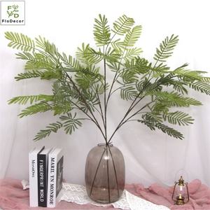 Mimosa de haute qualité, branche artificielle au toucher réel, tige unique, verdure, <span class=keywords><strong>Albizia</strong></span> Julibrissin Durazz. Décoration de mariage, de maison et d'hôtel - Product Image 4