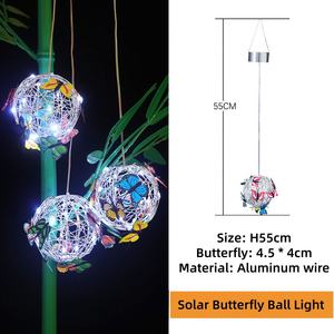 <span class=keywords><strong>Boule</strong></span> d'arbre <span class=keywords><strong>solaire</strong></span> LED pour l'extérieur, <span class=keywords><strong>boule</strong></span> de <span class=keywords><strong>jardin</strong></span>, lumière décorative, sphérique, papillon lumineux - Product Image 4