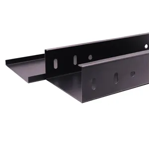 Black Customized 100mm*50mm Factory Electrical Cable Tray And Cable Trunking