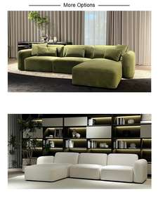 أريكة مقطعية عصرية طراز <span class=keywords><strong>2025</strong></span> من القماش الإيطالي مع مسند أقدام، أثاث منزلي لغرفة المعيشة أو الشقق أو الفنادق - Product Image 5