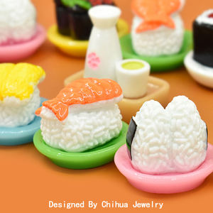 Cibo giapponese Sushi in resina Flatback Cabochon per fai da te fatto a mano portachiavi decorazione della cucina della casa delle bambole - Product Image 3