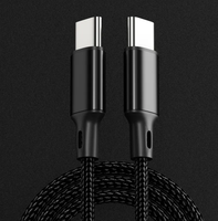 Cable de Carga y Transferencia de Datos USB C Macho a USB C Macho de 2 Metros, 60 W, 20 V, 3 A, con Trenzado de Nailon para Cargador de Teléfono Apple y Google