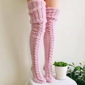 Calcetines Largos de Invierno, Cálidos y Transpirables, Tejidos con Punto, Estándar, por Encima de la Rodilla, con Spandex/Nylon/Algodón - Product Image 4