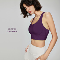 Soutien-gorge de sport yoga pour femme, haute performance, antichoc, avec coussinets, 100 % nylon, amincissant et push-up