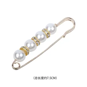 Fashion Minimalist Jewelry Pearl Brooch Pin Women'S Shoulder Strap Ceremonial Belt Fixed Pin Waist Shrinkers