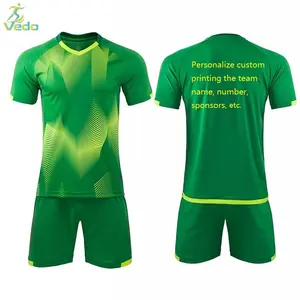 Conjunto de manga curta com estampa de subolmação, conjunto de camisa de futebol em poliéster uniforme para adultos e crianças