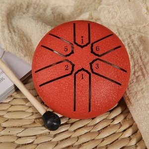 <span class=keywords><strong>Handpan</strong></span> en acier de tambour de langue d'acier léger de 3 pouces 6 notes avec des maillets faciles à <span class=keywords><strong>jouer</strong></span> pour le cadeau - Product Image 2