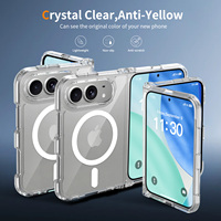 Nouvelle coque de téléphone magnétique transparente pliable Duo pour iPhone, en TPU + acrylique, fine et antichoc, pour iPhone 15 16 17 18 Pro Max