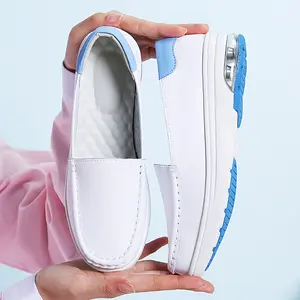 Enfermeira sapatos de segurança, novo design barato hospital trabalho barato não escorregadia de couro pu sapatos para enfermera