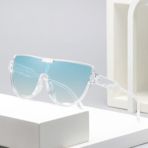 New Fashion Men and Women With Outdoor Leisure Sun Protection Cool <b>Large</b> <b>Frame</b> One Lens Sunglasses - Product Image 3