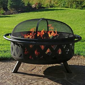 Pozo de fuego Crossweave de 36 pulgadas en bronce negro incluye Pantalla de chispa de cubierta de póker hecha de acero duradero para hogueras de patio trasero - Product Image 4