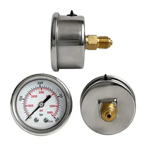 반 스테인리스강 축 방향 1/4인치 압력 게이지 400바 5000psi - Product Image 1