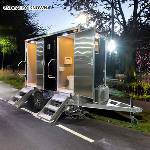 Douche et toilettes mobiles en acier pour parc extérieur, remorque de salle de bain portable de luxe - Product Image 2