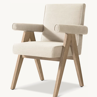 Fauteuil de loisirs Sasanid, fauteuil en bois massif, restaurant américain, fauteuil en tissu Jacob pour salle à manger