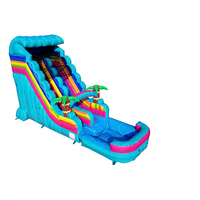 Nouvelle conception de toboggan aquatique gonflable humide et sec commercial pour enfants et adultes