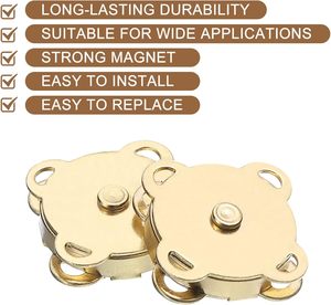 Uxcell Sets Botones Magnéticos de Metal de 1 mm, Cierres Magnéticos para Coser, Accesorios de Ferretería para Ropa, Bolsos, Cuero, Bricolaje - Product Image 4