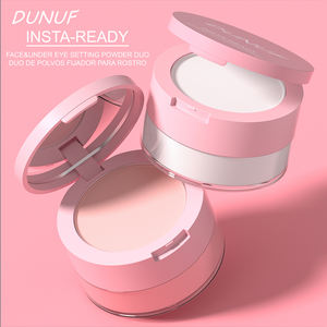Dual-Effect <strong>Powder</strong> Compact+<strong>Loose</strong> <strong>Powder</strong>,Instant Skin Smoothing,Brightens&amp;Controls Oil Without Caking,White Pink Two Color - Product Image 3